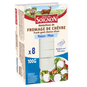 Image du produit : Fresh goat cheese slices x8  Plain 100g